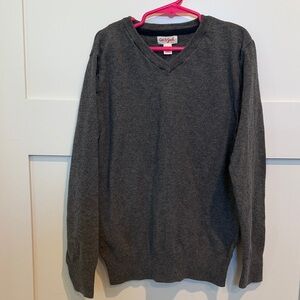 Cat & Jack Kid’s Dark Charcoal V-Neck Sweater